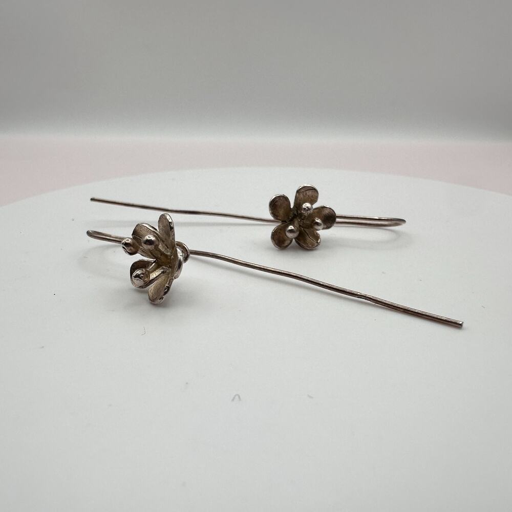Vintage Y2K Floral Silver-Tone Hair Pins Set Boho Retro Women's Classic Jewelry